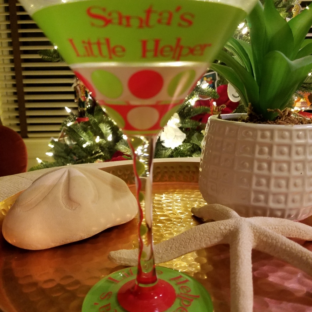 Santas little helper martini glass